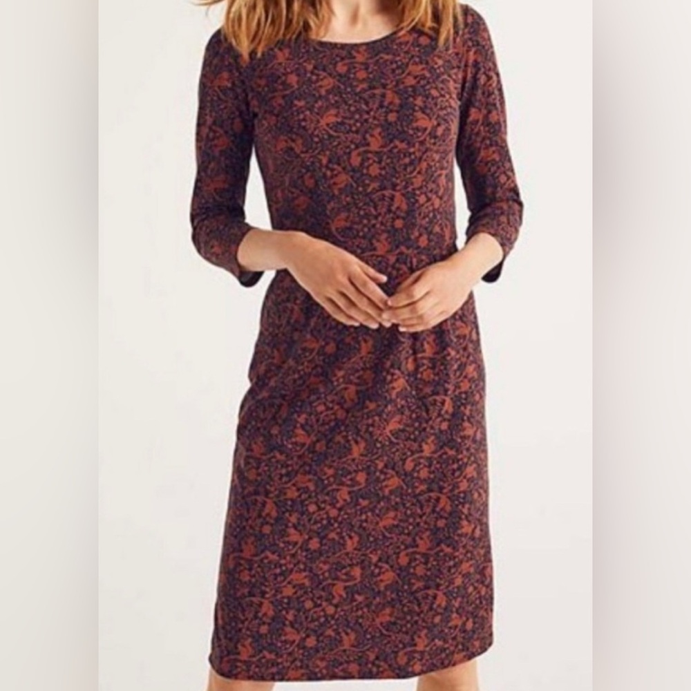 🐿️ Boden Penny squirrel print dress dress size 6 long